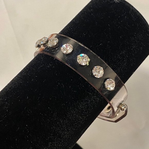 Dolls Kill crystal unicorn bracelet - rhinestones on PVC w snap closure - Picture 5 of 7